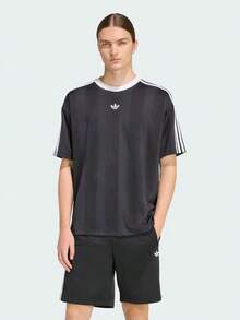 Adidas Clover New Men's Sports Casual Crew Neck Short Sleeve T-Shirt, Versatile And Breathable - Black and White - View 1