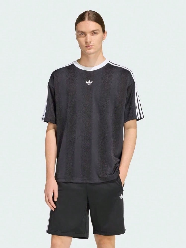 Adidas Clover New Men's Sports Casual Crew Neck Short Sleeve T-Shirt, Versatile And Breathable - Black and White - View 1