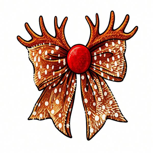 1/2/3pcs Deer Spotted Antler Bow Heat Transfer Sticker, American Vintage Christmas DIY Print, Suitable For T-Shirt, Sweatshirt, Canvas Bag, Pillow