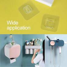 Reusable Transparent Seamless Heavy Duty Adhesive Wall Hooks For Kitchen Bathroom Office Window - Multicolor - View 9
