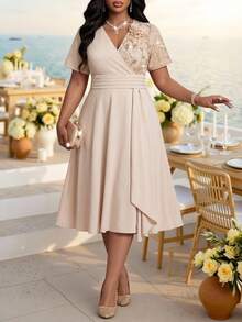 Fleurora Elegant Women's A-Line Party Dresses Formal Dress Elegant Dresses For Women Graduation Dress Wedding Festival Outfits For Women Graduation Summer - Apricot - View 6