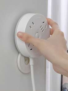 5件裝壁掛式電源插座收納掛鉤架，省空間收納架，適用於廚房、臥室、浴室、辦公室、書桌、玄關，居家收納理想選擇 - 白色 - 查看 4
