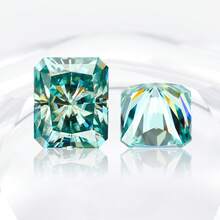 1pc 100% Moissanite, Blue-Green, D Color, Brilliant Cut, VVS1 Clarity, With GRA Certificate, DIY - Blue-green - View 9