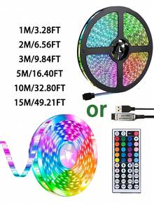 Living Room LED Light Strip, 44-Key Infrared Remote Control, USB Powered Self-Adhesive Cuttable TV Backlight, 1m To 30m Optional, Suitable For Home Bedroom Cabinet Holiday Decoration, TV Background RGB LED Light Strip, Monitor Backlight Decoration, 5V USB Powered Lighting, Suitable For TV/Monitor, Home Theater, Indoor Bedroom, Gaming Room And Home Decor. - Multi-color light - View 10