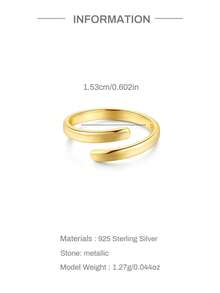 EleRunis 925 Sterling Silver Minimalist Chunky Basic Plain Toe Ring Adjustable Size Summer Beach Wear Open Design Versatile Foot Jewelry For Girls Beach Travel - Gold - View 8