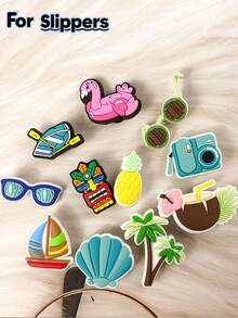 GCYCHENG Summer Holiday Style Beach Theme Shoe Accessories DIY Detachable Shoe Buckle Sun Beach Creative Street Shoe Decoration Christmas Gift Ornament - Multicolor - View 8