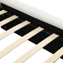 Upholstered Bed 180x200 Beige Bouclé - Integrated Frame - 米色 - 查看 11