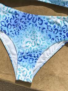 Women's Casual Sexy Leopard Print Bikini Two-Piece Swimsuit Set, Double Strap Tank Top And High Waist Bottoms Summer Vacation Beach - Multicolor - View 8