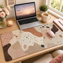 Quail Speckle Clay Large Mouse Pad, Animal Print Desk Mat, Abstract Neutral Mousepad, Non-Slip Style Decor For Laptop, Keyboard, Home Office - View 2