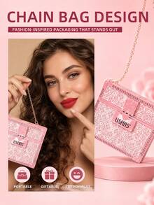 USHAS Matte Lipstick Gift Set, 3-Piece, 9-Color Velvet Smooth Lipsticks, Cute Chain Lace Mini Bag Packaging, Long-Lasting Full Coverage Nude & Red Lip Makeup Set, Suitable For Gifting - #C Rose Pink Series - View 4