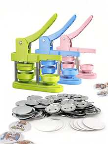 Button Maker Machine 58mm - (3rd Generation) No Installation Required 58mm(2.25 Inch) DIY Badge Button Maker Machine, Comes With 100pcs Button Parts & Images & Round Cutter - Multicolor - View 2