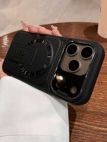 Casing Ponsel Mewah dengan Stand Magnetik dan Pelindung Kamera, Kompatibel dengan iPhone 17 Pro Max 17 Pro 17 16 Pro Max 16 Pro 16 15 Pro Max 15 Pro 15 14 Pro Max 14 Pro 14 13 Pro Max 13 Pro 13 12 Pro Max 12 Pro 12 11, Mendukung Pengisian Daya Nirkabel, Penutup Belakang Tahan Guncangan - Hitam - View 5
