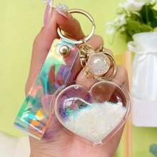 Gantungan Kunci Liontin Kecil Modis, Desain Hati Pasir Minyak Kreatif, Sempurna untuk Dekorasi Tas - View 14