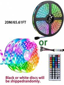 智能音樂 RGB LED 燈條，3.28英尺(1捲)~98.42英尺(2捲)附紅外線 44 鍵遙控器，USB 5V LED 燈條附背膠，可調色，適用臥室、派對裝飾、居家裝飾、廚房、電視、節日派對，最佳禮物 - 彩 - 查看 16