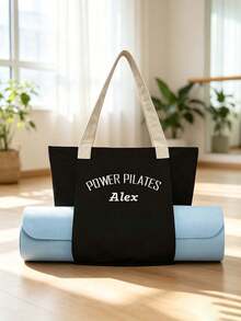 Customized Canvas Yoga Mat Tote Bag, Yoga Mat Storage Bag, Personalized Gym Backpack, Pilates Studio Bag - Multicolor - View 2