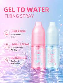 USHAS Gel-To-Water Setting Spray, Semprotan Pengatur Riasan Pelembap Tahan Lama, Semprotan Finishing Dingin Menyegarkan Tidak Lengket, Semprotan Pengatur Matte Pelembap Dua Warna Pink & Biru - #02 Pendinginan - View 2