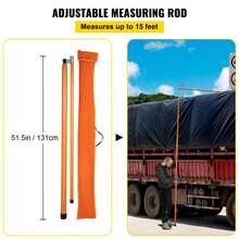 Varilla telescópica para medir altura rango de varilla medidora de altura de carga 140-457 cm fibra de vidrio con poste ajustable no conductora con bolsa de transporte para transporte en camión - Carga 140-457 cm - Ver 3