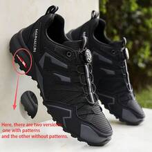 Men's Sports Training Shoes With Striped Design, Featuring Excellent Traction. Suitable For All Seasons, Especially For Hiking And Running Activities - Black - View 3