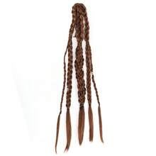 24 Inch Viking Men's Hair Extensions, Handmade Braided Clip-In Ponytail Hair Piece, Suitable For Viking Costume And Renaissance Warrior Accessories, Halloween - Multicolor - View 10