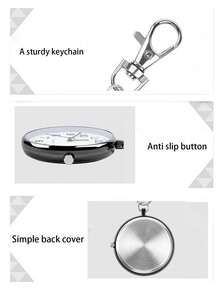 Quartz Pocket Watch Keychain, Car Accessories,Arabic Numeral Dial Carabiner Fob Watch, Unisex Portable Hanging Clock For Nurse Student Worker - Multicolor - View 5