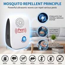 AI Ultrasonic Rodent Repeller, Household Insect Repellent, Ultrasonic Pest Control Device Suitable For Home And Commercial Multi-Scenario Use, USB Powered, Suitable For Home/Hotel/Warehouse Use Ultrasonic Mosquito Repeller - White - View 2