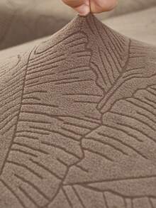 1pc Leaf Jacquard High Elasticity Single Sofa Cover, Elastic Single Sofa Slipcover, Scratch-Resistant Washable Furniture Protector, Suitable For Living Room Home Decor - Brown - View 8