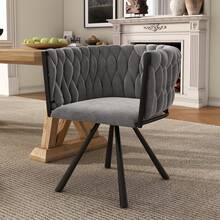 Dining Chair Set Of 2, Velvet Grey Luxury - Grey - View 3