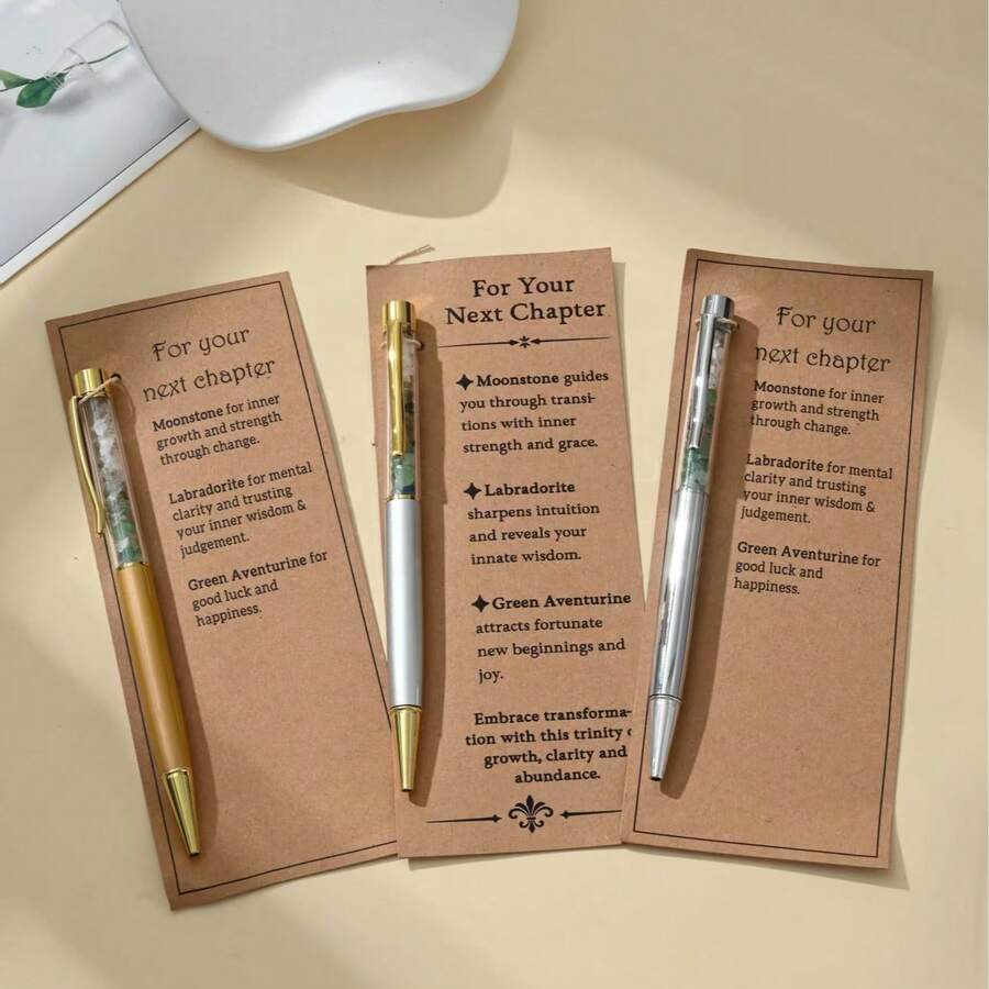 1pc Crystal Stone Ballpoint Pen, 1.0mm Fine Tip, Quick-Dry Ink, Smooth Writing, Cute Aesthetic Stationery, Suitable For Journaling, School, Office And Daily Use - Round - View 1