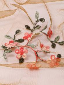 1件 2026春夏女款時尚刺繡花卉印花方巾，淺色簡約休閒，日常百搭頭巾，四季可穿戴 70cm 三角巾 - 咖啡 - 查看 4