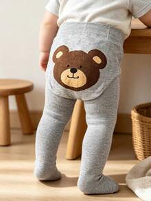 1/2/3pcs Cartoon Bear Print Baby Footed Tights, Soft Elastic High Waist Infant Toddler Tights - Multicolor - View 17