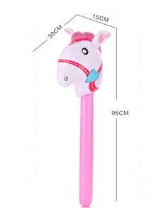 1pc 37 Inch Inflatable Stick, Inflatable Cowboy Horse Head Stick, Pony Stick Balloon, Suitable For Party, Birthday Theme Party, Home Decor, Family Gathering Photo Props - Multicolor - View 16