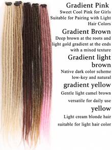 Synthetic BB Clip Dreadlock Hair Extensions Dreadlock Extensions Hip-Hop Ombre Hair Extensions, African Tribe Style - Multicolor - View 5