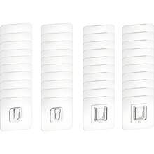 Transparent Unmarked Holeless Installation Snap Clips For Hanging Power Outlets And Picture Frame Decor, Suitable For Bathroom, Kitchen, Office - A - View 1