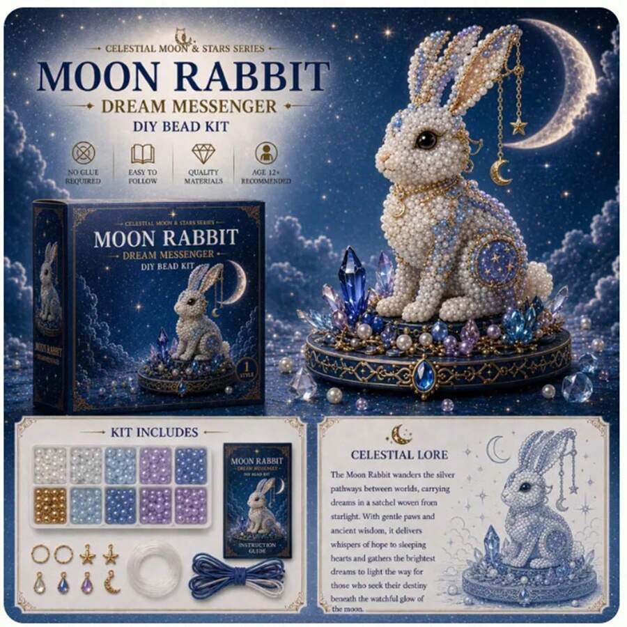 Hasbro Complete All-Inclusive Cosmic Myth Bead Weaving Kit, Pre-Sorted Multi-Color Beads, Metal Wire, Thread, Star Moon Charms & Instruction Book For 3D Celestial Figurine Creation - One Size Fits All - View 1