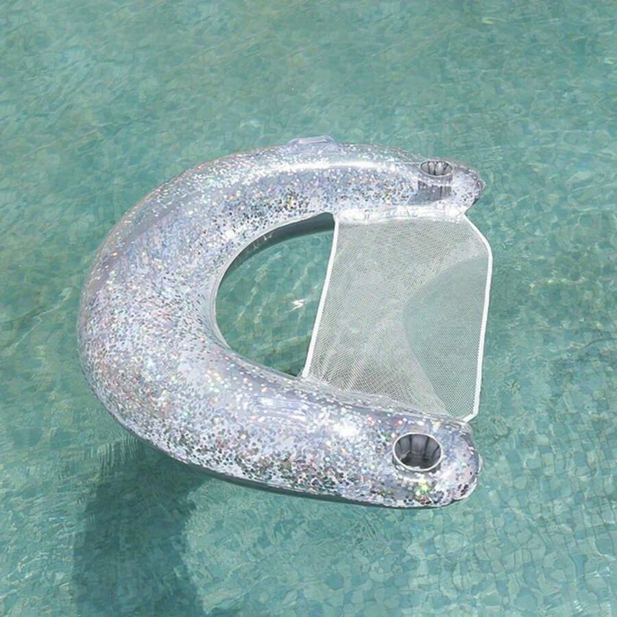 1pc Mermaid Hammock With Cup Holder - Perfect For Beach, Water Sports, Pool Floating Mat, Beach Essential, Beach Essentials
