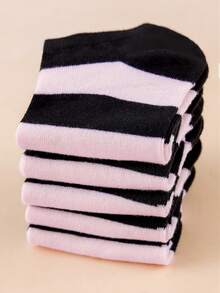 4 Pairs Women's Ankle Socks - Pink Wide Stripe - Lightweight Comfortable Knit For Casual Everyday Spring Summer - Multicolor - View 4