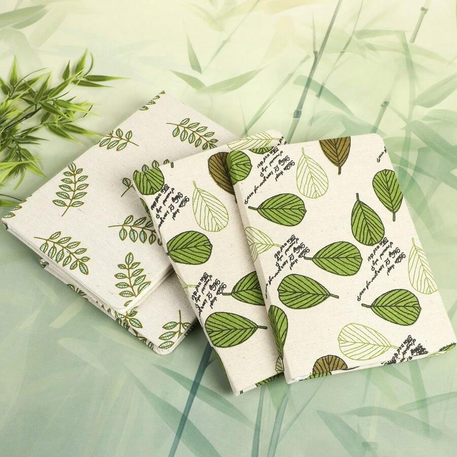 A5 Linen Fabric Notebook Cover Embroidered Logo Travel Journal Vintage Student Diary - Rectangle - View 1