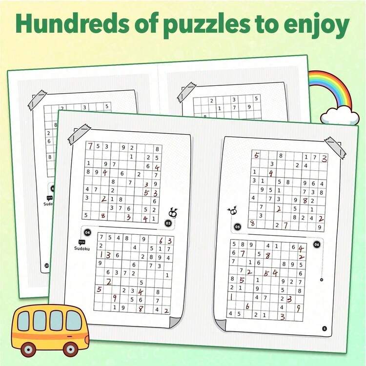 兒童簡易數獨練習書，初學者數字格謎題，適合早期學習，請選擇年齡 3-6 6-9 9-12 12+ - 數獨書 - 查看 3