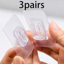 Reusable Transparent Seamless Heavy Duty Adhesive Wall Hooks For Kitchen Bathroom Office Window - Multicolor - View 16