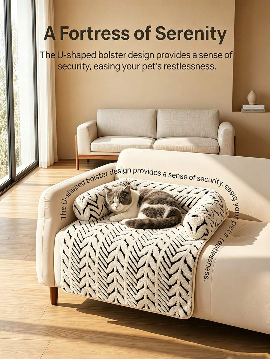 1pc Cat & Dog Sofa Bed, Plush Pet Bed With Cushion, Puppy Bed Pad, Dog Cooling Pad, Pet Cooling Pad, Indoor Cat & Puppy Non-Slip Furniture Protector, Suitable For All Pet Sizes, All-Season Washable Small & Medium Dog Bed, Summer Cat Cooling Pad, Essential Gift For Dogs & Cats