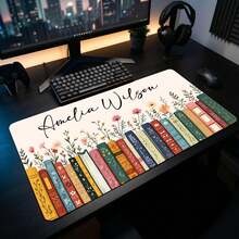 1pc Personalized Bookish Desk Mat, Custom Name Mouse Pad, Librarycore Book Nook Desk Pad, Aesthetic Office Decor, Book Lover Gift, Teacher Gift - Style 1 - View 4