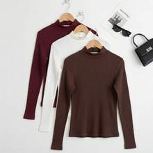 Cacharrel Gola Alta Canelada Blusa Feminina de Frio Segunda Pele Confortavel Basica Premium - Branco - Visão 7