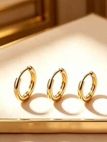 6pcs/Set Dual-Use Nose Ring & Earring Set, Gold And Silver Dual-Color Combination, Stainless Steel Material, Size 6/8/10mm - Designed For Women, Versatile Fashion Jewelry Set For Casual Wear And Various Occasions - As Shown In the Figure - View 11