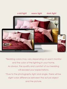 2/3pcs Simple Solid Color Duvet Cover Set, 1 Duvet Cover With 1/2 Pillowcase(S), Soft & Breathable Bedding Set For Bedroom/Guest Room, Suitable For Home, Dorm, Oeko-Tex Certified - Dark Red - View 9