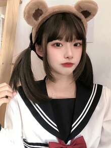 alicegarden 16 Inch Long Synthetic Wig, Natural Straight Style, Stunning Chocolate Brown, With Bangs, Suitable For Daily, Party, Cosplay Use, Natural And Durable, Women's Wig Gift (Accessories Not Included) - Chocolate Brown - View 5