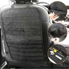 1pc Oxford Cloth MOLLE Tactical Car Seat Back Organizer, Black Wear Resistant Adjustable Vehicle Rear Seat Storage Panel For Self-Driving Off-Road - Multicolor - View 6