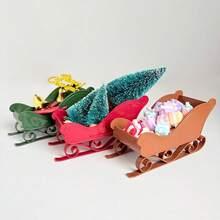 3-Color Mixed Christmas Sleigh Holiday Desktop Decor Mini Figurines, Festive Atmosphere Desktop Scene Decoration Props - 3-color Mixed Packaging - View 5