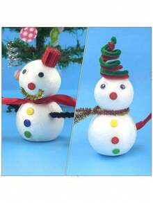1/3/5件 DIY 泡沫雪人手工套件，3D 手作雪人裝飾，適用於節日家居、窗戶展示、聖誕節、冬季慶典、派對裝飾，僅適用於 14 歲及以上青少年 - 白色 - 查看 2