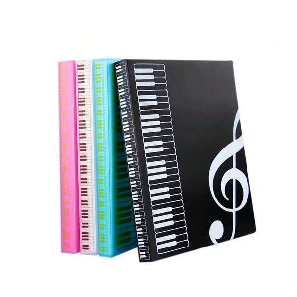 Piano Sheet Music Storage Binder, Durable Hard Cover, Transparent Inner Pockets, Moisture-Proof Paper Protection, Suitable For Classroom Practice, Stage Performance, Home Practice, Elegant Music Storage Gift For Piano Students And Friends