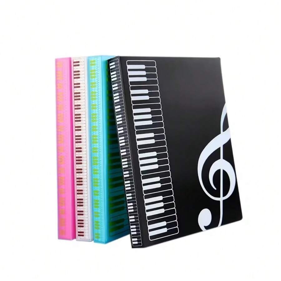 Piano Sheet Music Storage Binder, Durable Hard Cover, Transparent Inner Pockets, Moisture-Proof Paper Protection, Suitable For Classroom Practice, Stage Performance, Home Practice, Elegant Music Storage Gift For Piano Students And Friends - Multicolor - View 1